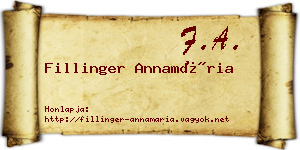 Fillinger Annamária névjegykártya